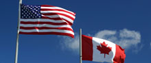 Photo of US and Canada flags